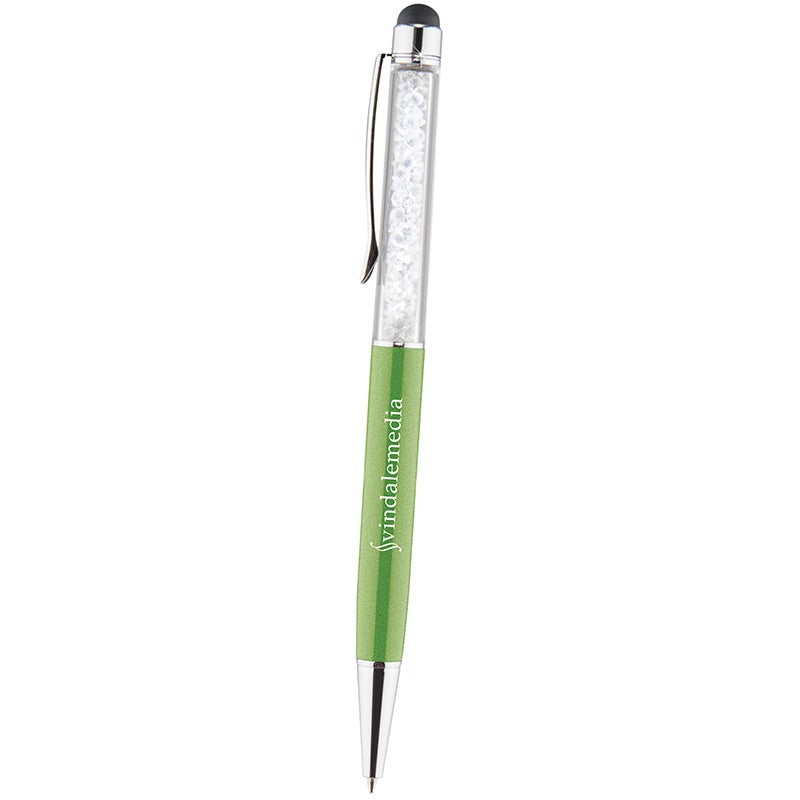 Customised Shimmer Ballpoint Pens with Stylus - Promotional Pens Singapore - Gifts VV Available in 7 amazing item colors 客製 - Promotional Pens Singapore - Gifts VV Lime Green Shimmer Ballpoint Pen with Stylus