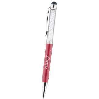Red Shimmer Ballpoint Pen with Stylus