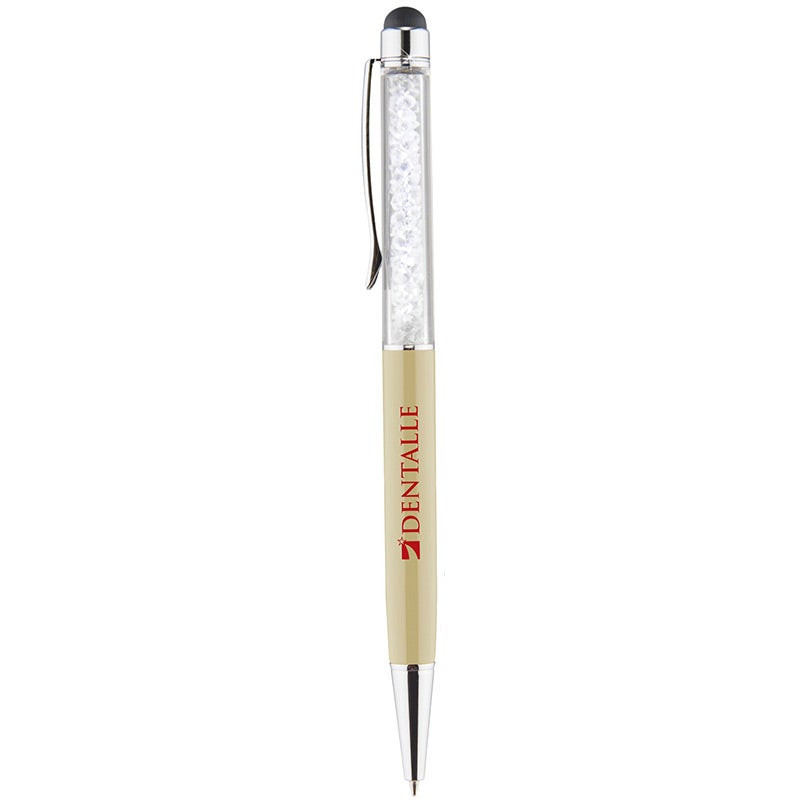 Customised Shimmer Ballpoint Pens with Stylus - Promotional Pens Singapore - Gifts VV Available in 7 amazing item colors 客製 - Promotional Pens Singapore - Gifts VV Cream Shimmer Ballpoint Pen with Stylus