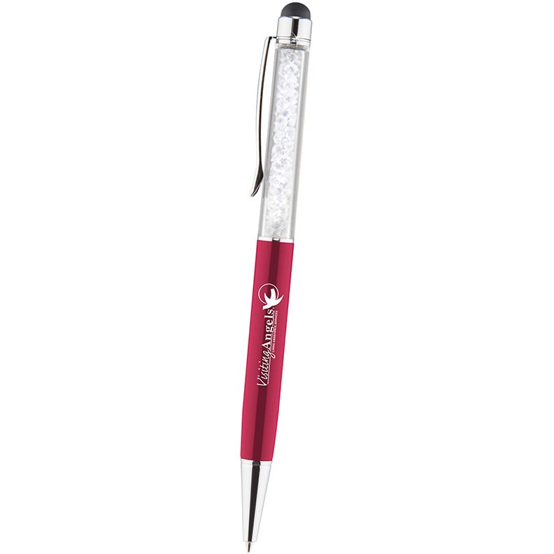 Customised Shimmer Ballpoint Pens with Stylus - Promotional Pens Singapore - Gifts VV Available in 7 amazing item colors 客製 - Promotional Pens Singapore - Gifts VV Magenta Shimmer Ballpoint Pen with Stylus