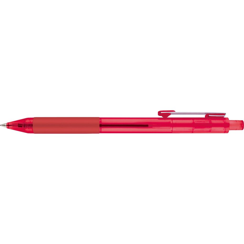Imprinted Shiner Clear Pens - Promotional Pens Singapore - Gifts VV Free Setup 客製 - Promotional Pens Singapore - Gifts VV Translucent Red Shiner Clear Pen