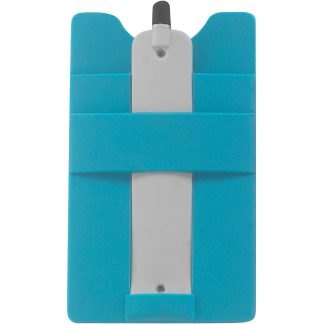Teal / Gray Silicone Smart Wallet with Stylus Stand