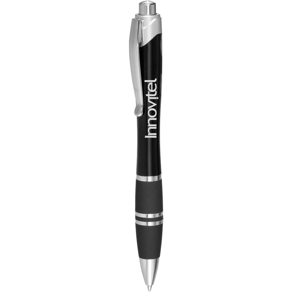 Customised Silver Accent Grip Pens - Promotional Pens Singapore - Gifts VV Available in 6 exciting item colors 客製 - Promotional Pens Singapore - Gifts VV Black Silver Accent Grip Pen
