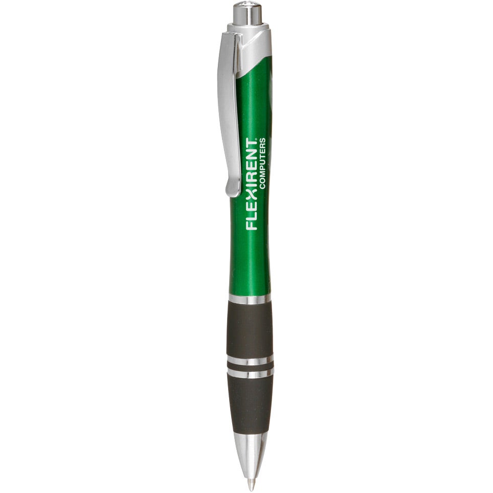 Customised Silver Accent Grip Pens - Promotional Pens Singapore - Gifts VV Available in 6 exciting item colors 客製 - Promotional Pens Singapore - Gifts VV Green / Black Silver Accent Grip Pen