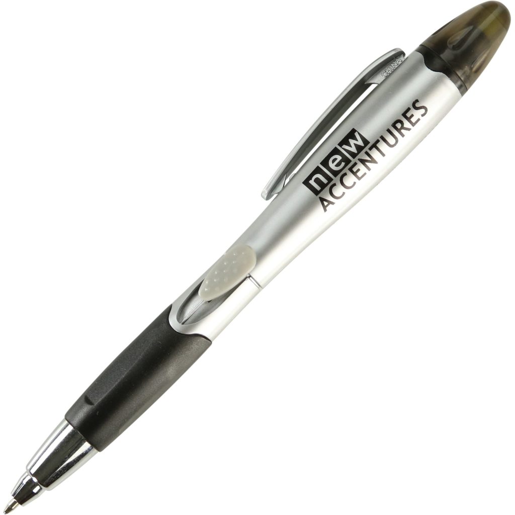 Promotional Silver Blossom Pen and Highlighters - Promotional Pens Singapore - Gifts VV Available in 7 awesome item colors 客製 - Promotional Pens Singapore - Gifts VV Silver / Black Silver Blossom Pen and Highlighter