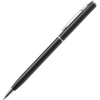Black Slim Metal Pen with Silver Accents
