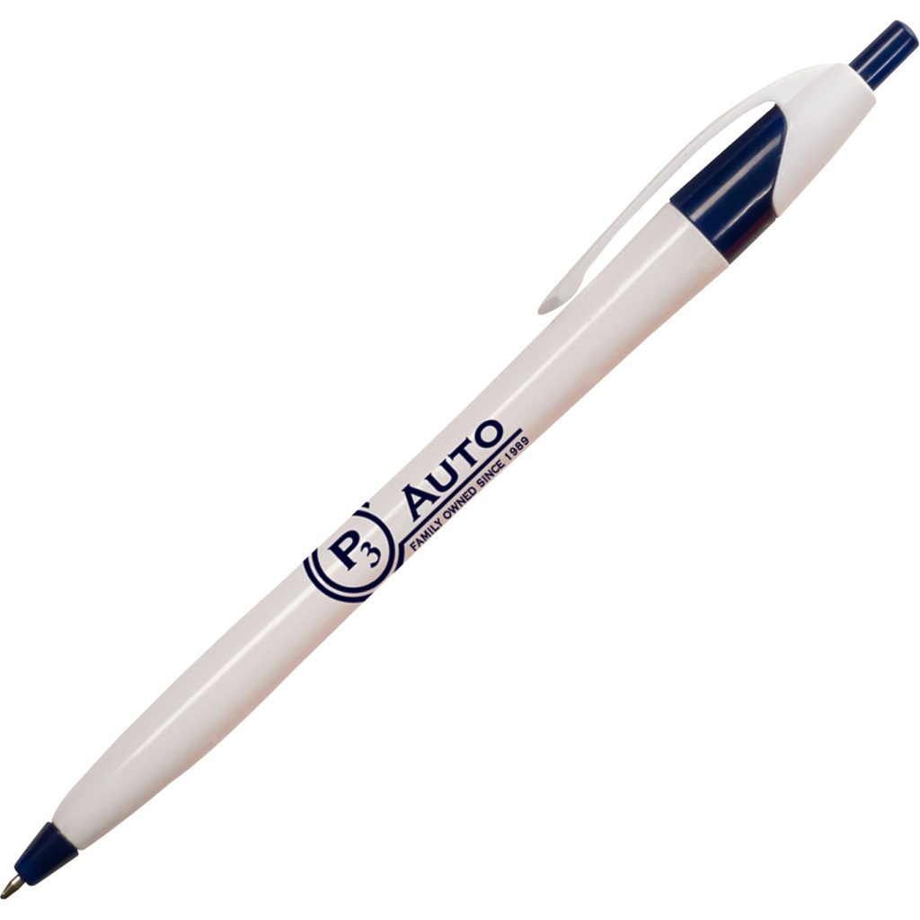 White / Blue Slimster Easy Grip Pen
