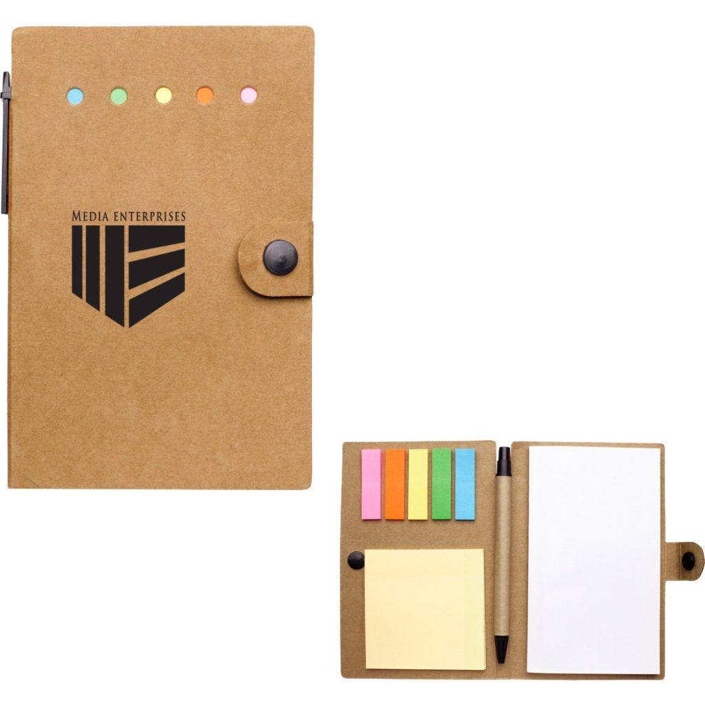 Custom Small Snap Notebooks with Desk Essentials - Promotional Pens Singapore - Gifts VV Your design pad printed 客製 - Promotional Pens Singapore - Gifts VV Natural Small Snap Notebook with Desk Essentials