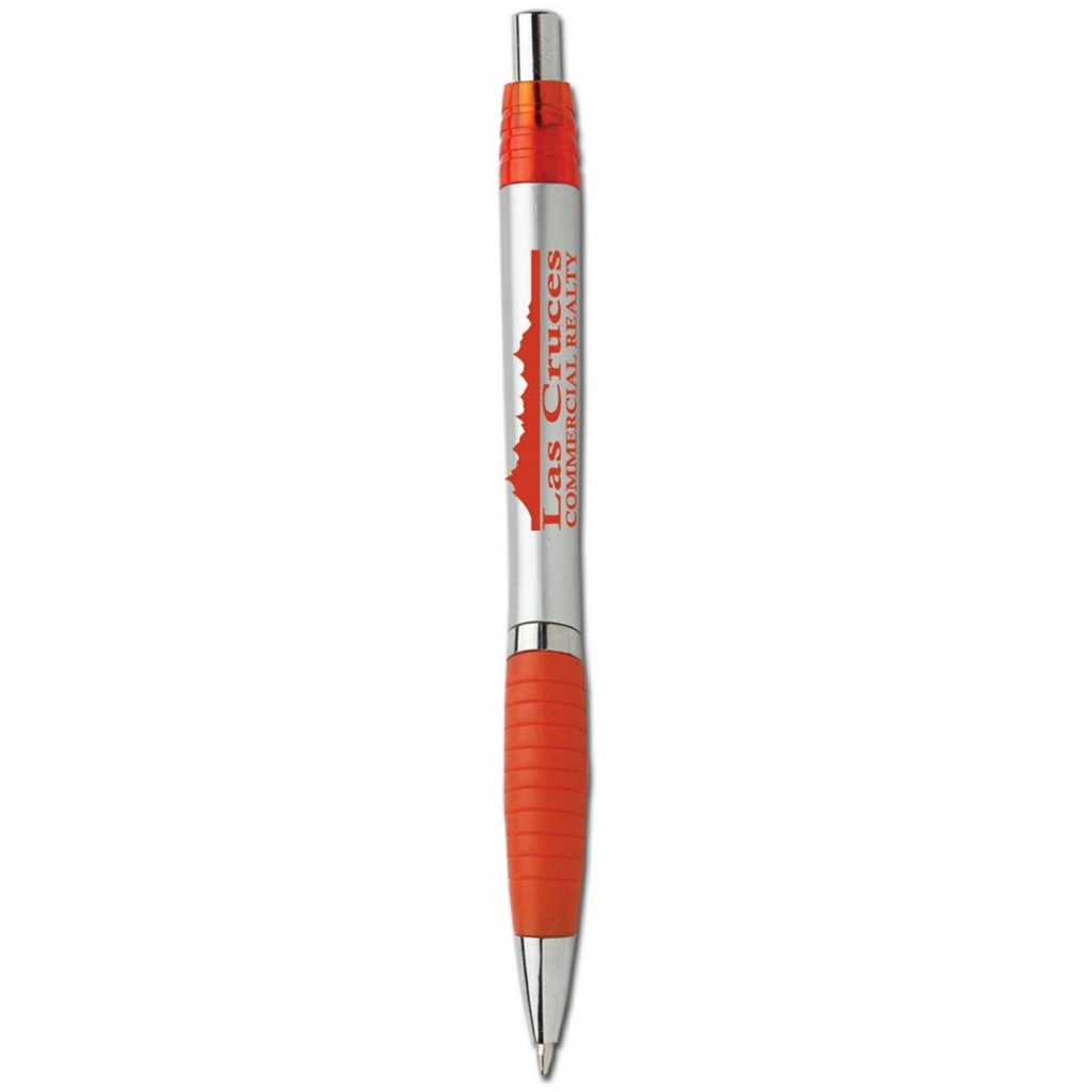 Custom Snazzy Designer Ballpoint Pens - Promotional Pens Singapore - Gifts VV Available in 5 exciting item colors 客製 - Promotional Pens Singapore - Gifts VV Silver / Orange Snazzy Designer Ballpoint Pen