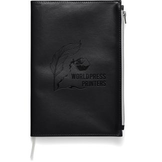 Black Softbound Metallic Foundry Journal with Zipper Pocket