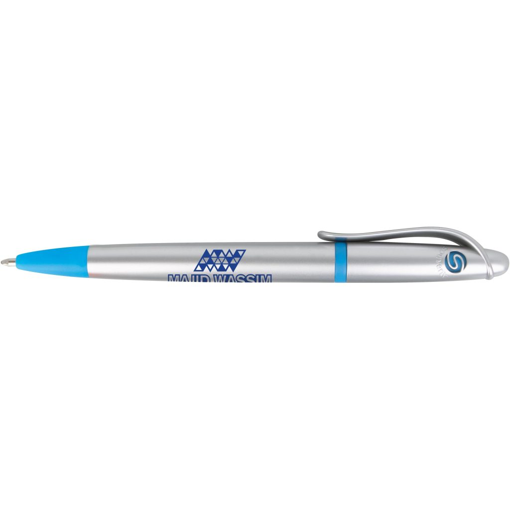 Printed Souvenir Augusta Highlighter Pen Combos - Promotional Pens Singapore - Gifts VV Free Setup 客製 - Promotional Pens Singapore - Gifts VV Silver / Blue Souvenir Augusta Highlighter Pen Combo