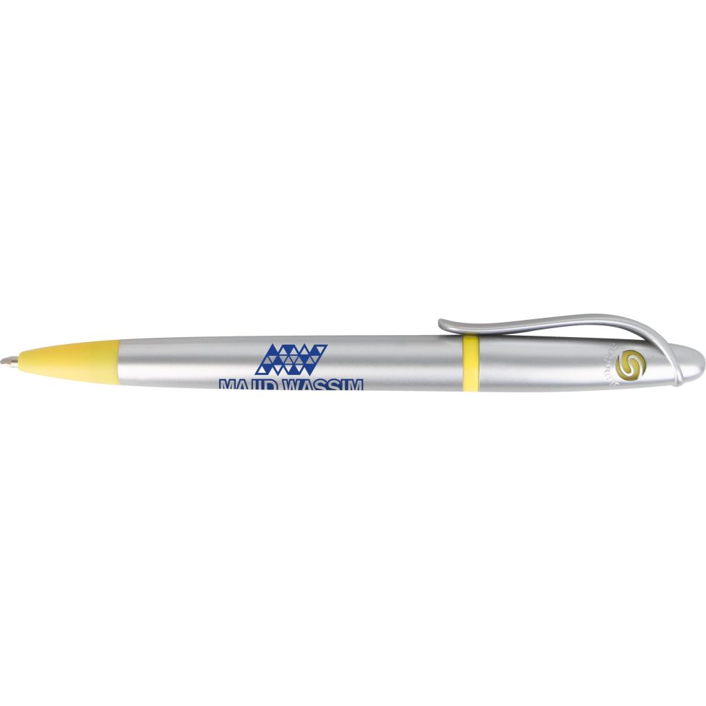 Printed Souvenir Augusta Highlighter Pen Combos - Promotional Pens Singapore - Gifts VV Free Setup 客製 - Promotional Pens Singapore - Gifts VV Silver / Yellow Souvenir Augusta Highlighter Pen Combo