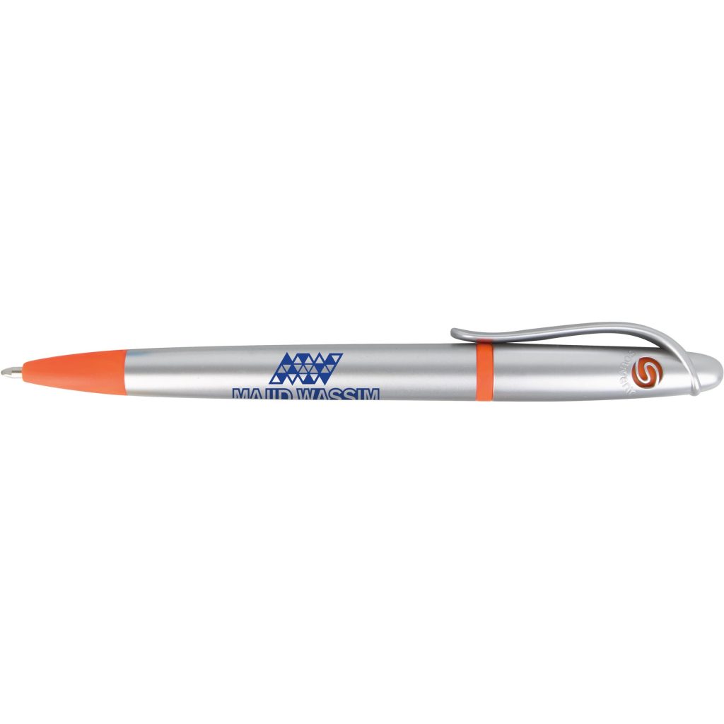 Printed Souvenir Augusta Highlighter Pen Combos - Promotional Pens Singapore - Gifts VV Free Setup 客製 - Promotional Pens Singapore - Gifts VV Silver / Orange Souvenir Augusta Highlighter Pen Combo