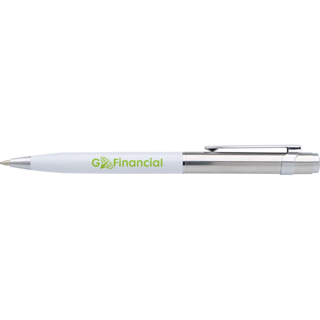 Logo Souvenir Path Pens - Promotional Pens Singapore - Gifts VV Free Setup 客製 - Promotional Pens Singapore - Gifts VV White / Chrome Souvenir Path Pen