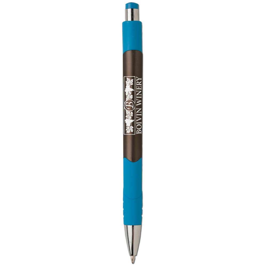 Imprinted Spark Metallic Ballpoint Pens - Promotional Pens Singapore - Gifts VV Available in 6 exciting item colors 客製 - Promotional Pens Singapore - Gifts VV Blue / Taupe Spark Metallic Ballpoint Pen