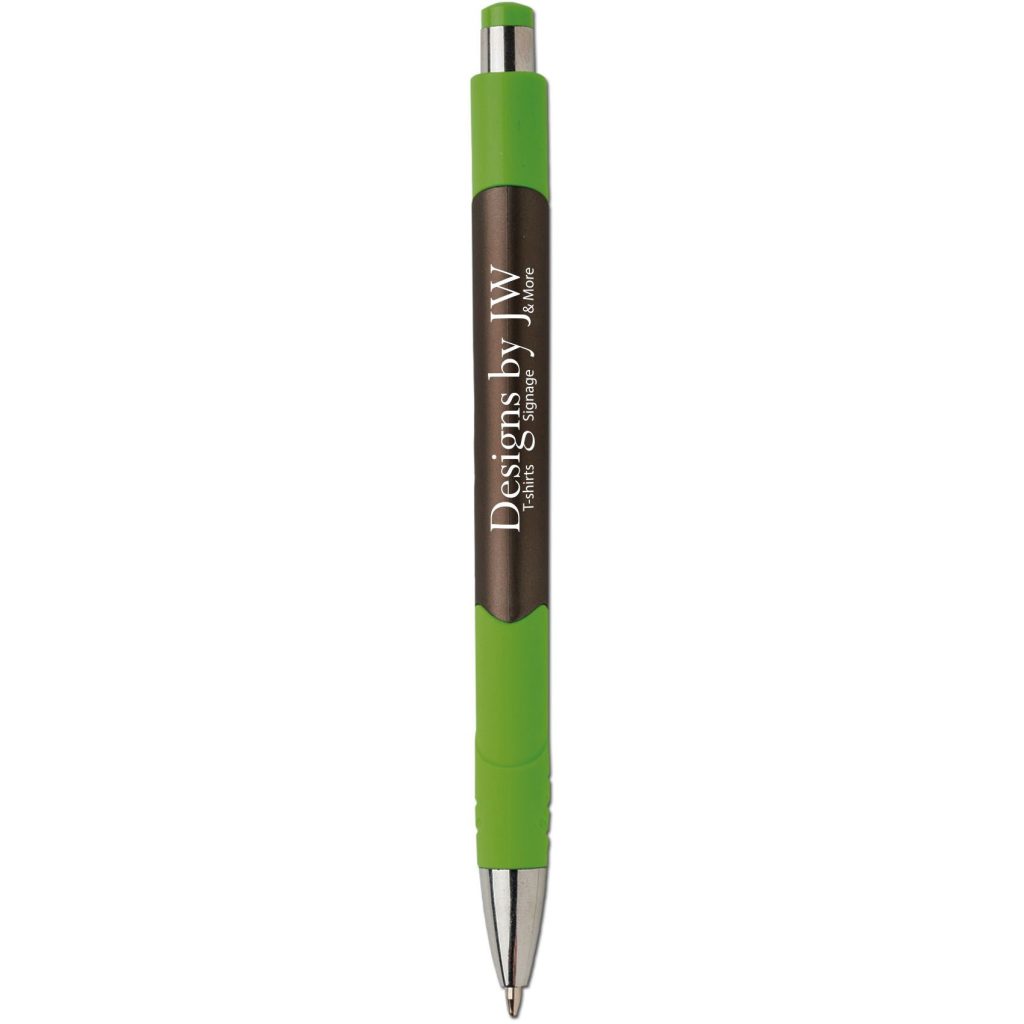 Imprinted Spark Metallic Ballpoint Pens - Promotional Pens Singapore - Gifts VV Available in 6 exciting item colors 客製 - Promotional Pens Singapore - Gifts VV Lime Green / Taupe Spark Metallic Ballpoint Pen