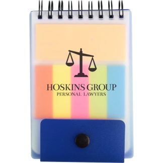 Blue Spiral Jotter with Adhesive Notes and Flags