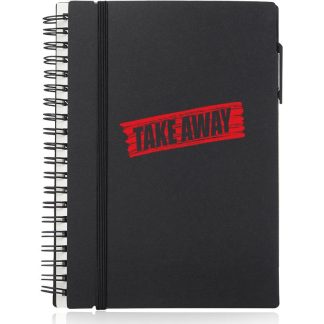Black Spiral Notebook with Elastic Closure