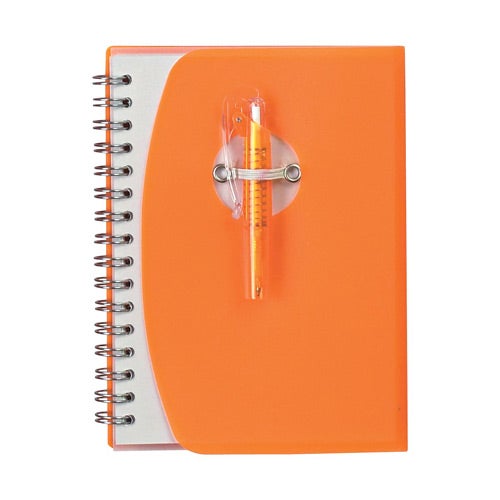 Imprinted Notebooks with Shorty Pen - Promotional Pens Singapore - Gifts VV Available in 3 exciting item colors 客製 - Promotional Pens Singapore - Gifts VV Orange Notebook with Shorty Pen