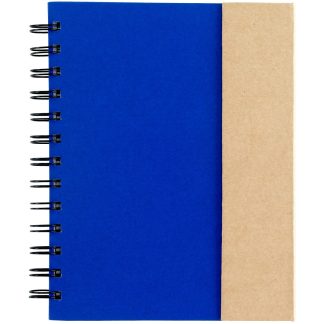 Blue / Natural Notebook with Sticky Notes and Flags