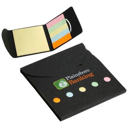 Giveaway Square Deal Sticky Note Wallets - Promotional Pens Singapore - Gifts VV Available in 4 exciting item colors 客製 - Promotional Pens Singapore - Gifts VV Black Square Deal Sticky Note Wallet