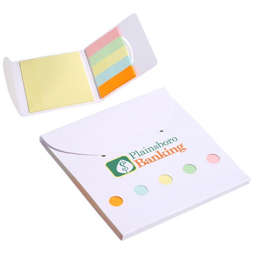 Giveaway Square Deal Sticky Note Wallets - Promotional Pens Singapore - Gifts VV Available in 4 exciting item colors 客製 - Promotional Pens Singapore - Gifts VV White Square Deal Sticky Note Wallet