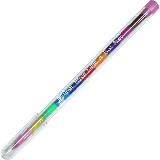 Custom Stackable Colored Pencils - Promotional Pens Singapore - Gifts VV Your design screen printed 客製 - Promotional Pens Singapore - Gifts VV Clear Stackable Colored Pencil
