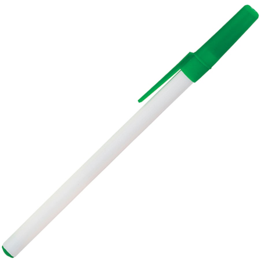 Promotional Stick Pens with Cap - Promotional Pens Singapore - Gifts VV Free Shipping 客製 - Promotional Pens Singapore - Gifts VV White / Green Stick Pen with Cap