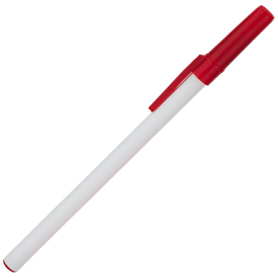 Promotional Stick Pens with Cap - Promotional Pens Singapore - Gifts VV Free Shipping 客製 - Promotional Pens Singapore - Gifts VV White / Red Stick Pen with Cap