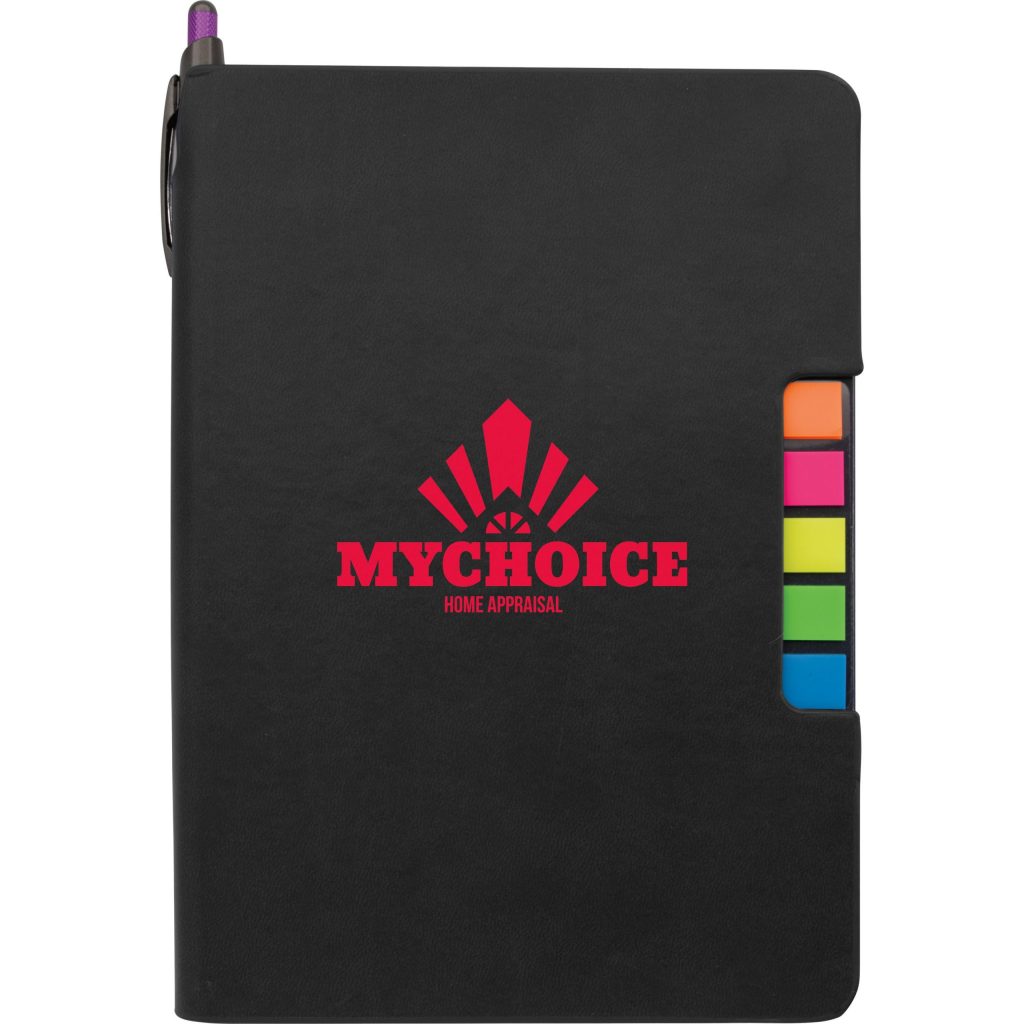Advertising Sticky Flag Journals - Promotional Pens Singapore - Gifts VV Available in 3 amazing item colors 客製 - Promotional Pens Singapore - Gifts VV Black Sticky Flag Journal