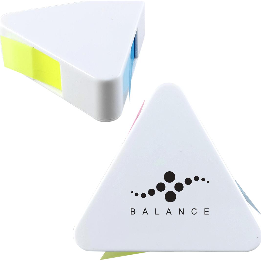 Logo Sticky Flags in Triangle Case - Promotional Pens Singapore - Gifts VV Your design screen printed 客製 - Promotional Pens Singapore - Gifts VV White Sticky Flags in Triangle Case