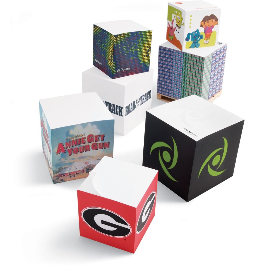 Logo Sticky Note Cube Notepads - Promotional Pens Singapore - Gifts VV Free Setup 客製 - Promotional Pens Singapore - Gifts VV Ultra-White Sticky Note Cube Notepads
