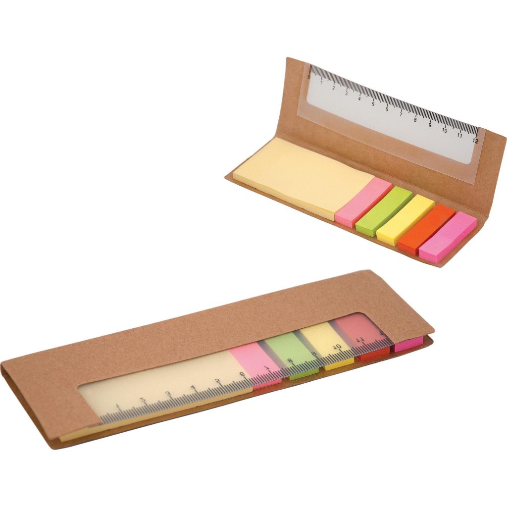 Giveaway Sticky Notes with Ruler - Promotional Pens Singapore - Gifts VV Your design pad printed 客製 - Promotional Pens Singapore - Gifts VV Brown Sticky Notes with Ruler