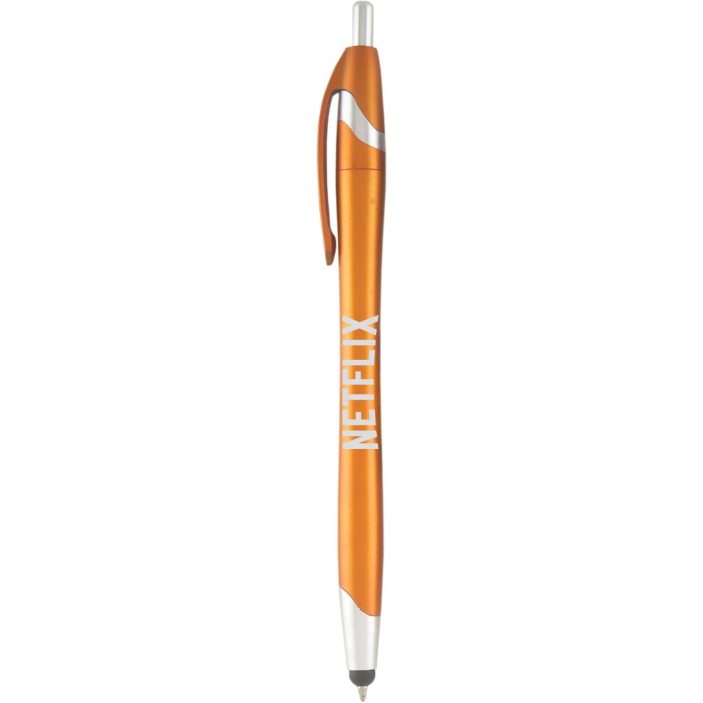 Orange Stratus Metallic Pen with Stylus