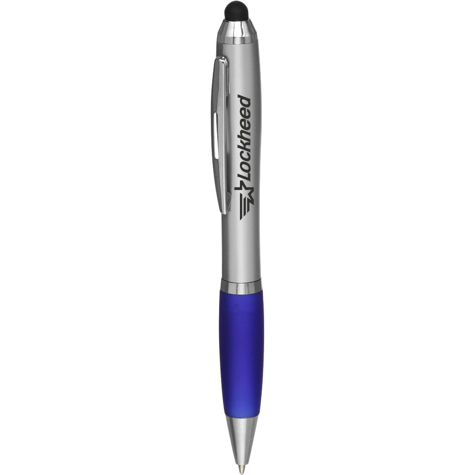 Printed Stylus Ballpoint Pens - Promotional Pens Singapore - Gifts VV Available in 6 exciting item colors 客製 - Promotional Pens Singapore - Gifts VV Silver / Blue Stylus Ballpoint Pen