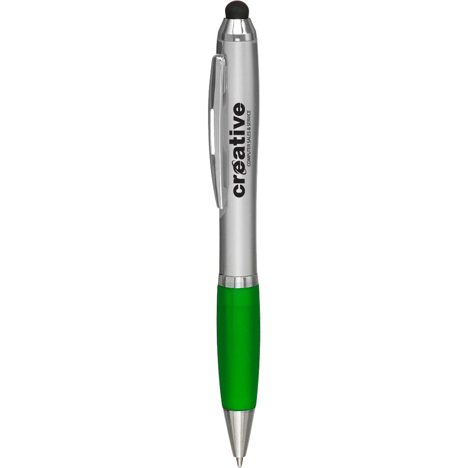 Printed Stylus Ballpoint Pens - Promotional Pens Singapore - Gifts VV Available in 6 exciting item colors 客製 - Promotional Pens Singapore - Gifts VV Silver / Green Stylus Ballpoint Pen