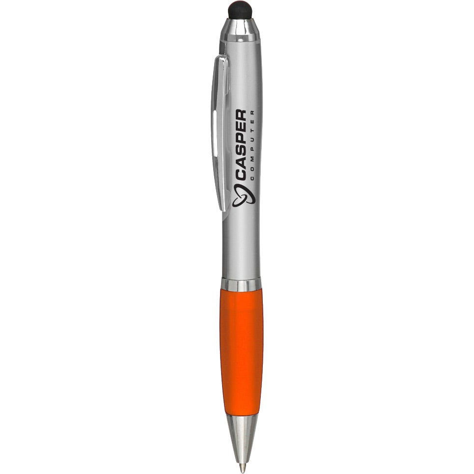 Silver / Orange Stylus Ballpoint Pen
