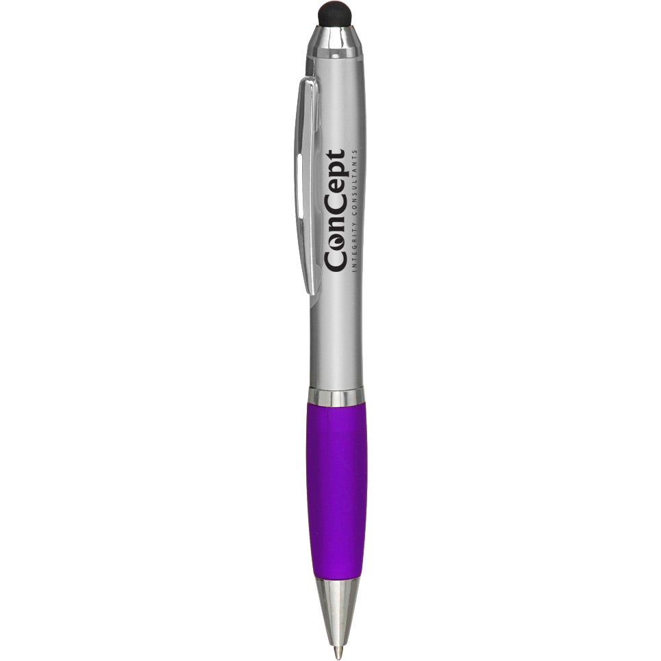 Silver / Purple Stylus Ballpoint Pen