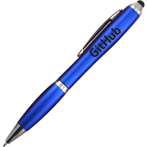 Blue Stylus Plastic Pen with Grip