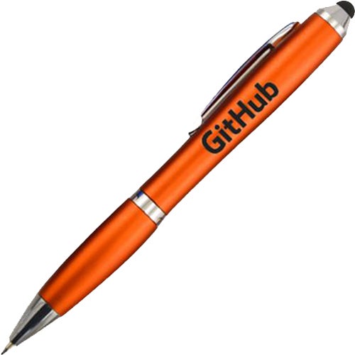 Orange Stylus Plastic Pen with Grip