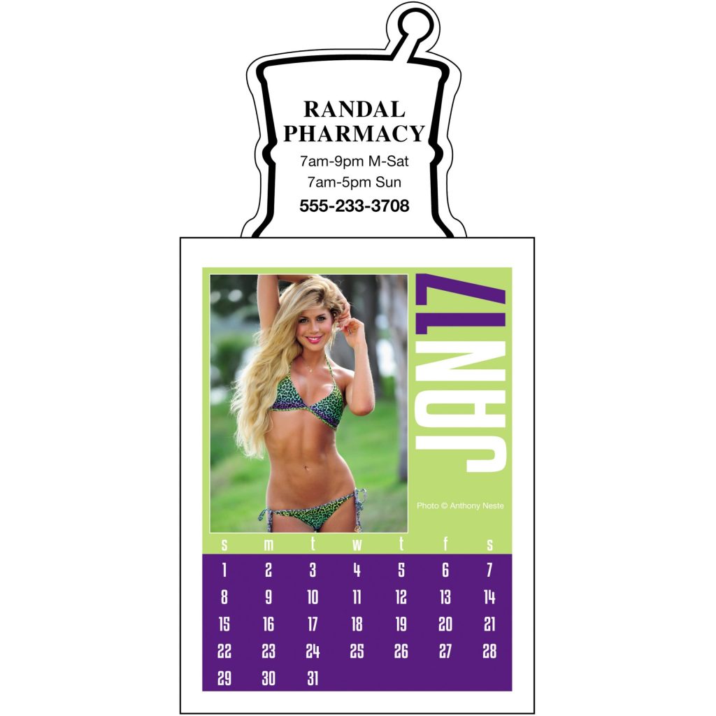 White Swimsuit Stick Up Calendar