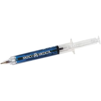 Clear / Blue Click Top Syringe Pen