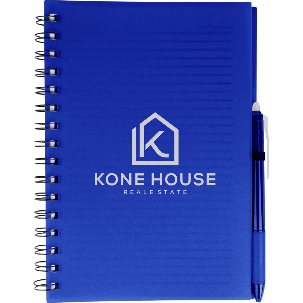 Promotional Take-Two Spiral Notebooks with Erasable Pen - Promotional Pens Singapore - Gifts VV Available in 3 exciting item colors 客製 - Promotional Pens Singapore - Gifts VV Royal Blue Take-Two Spiral Notebook with Erasable Pen