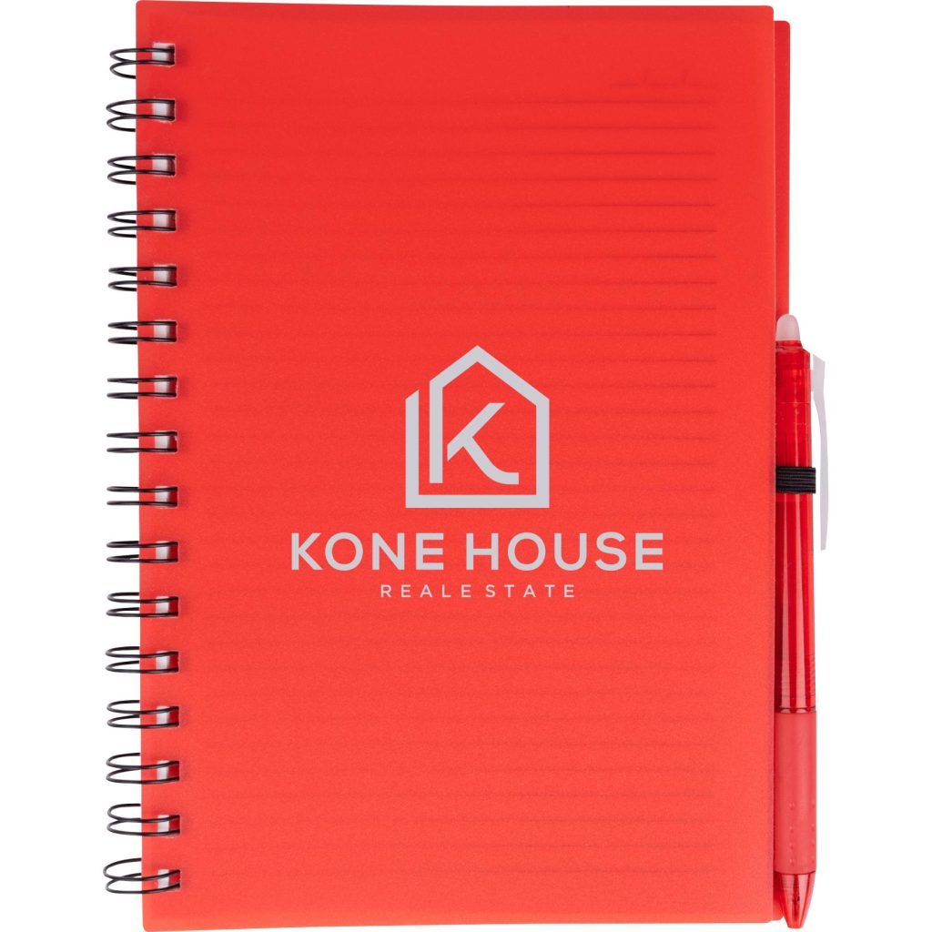 Promotional Take-Two Spiral Notebooks with Erasable Pen - Promotional Pens Singapore - Gifts VV Available in 3 exciting item colors 客製 - Promotional Pens Singapore - Gifts VV Red Take-Two Spiral Notebook with Erasable Pen
