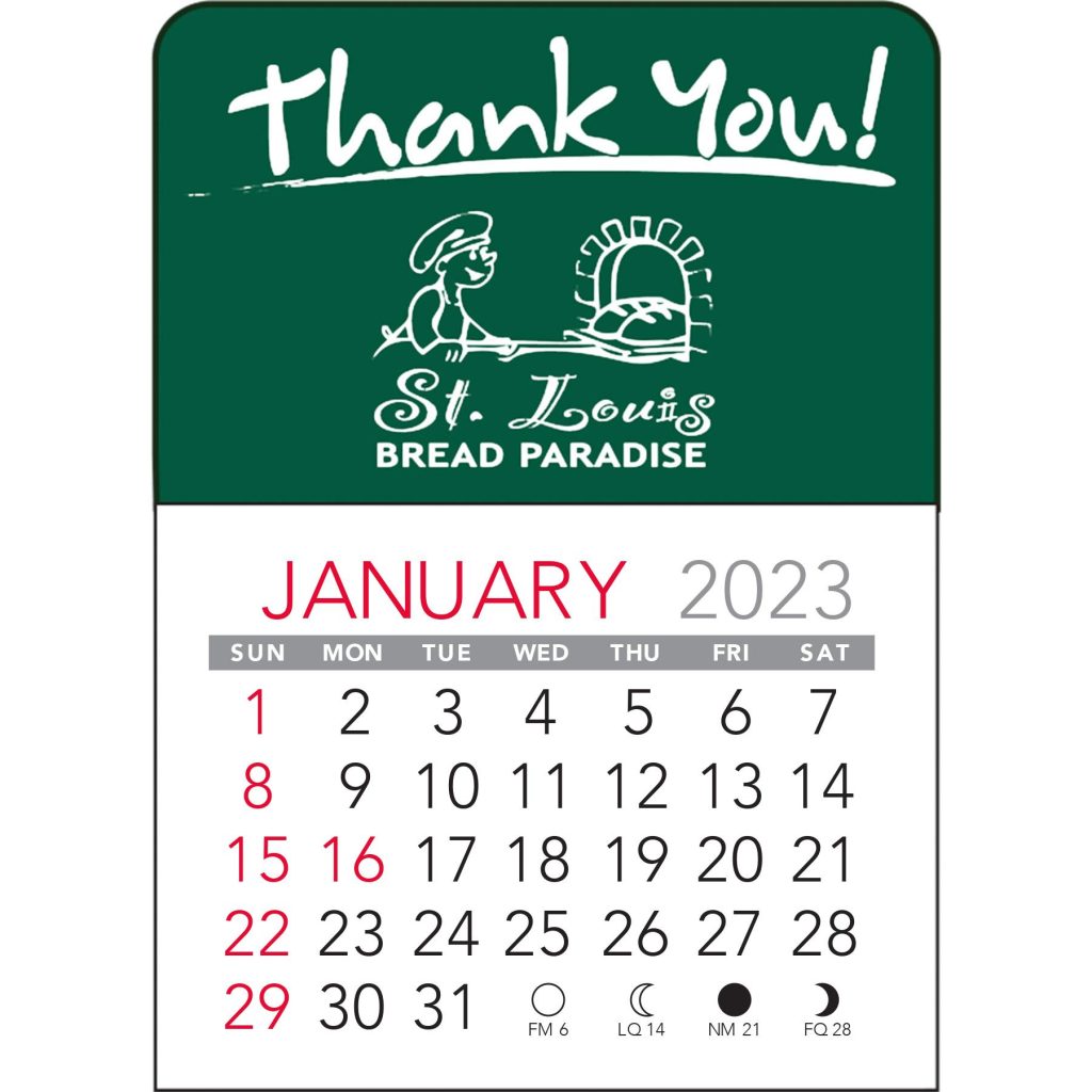 Advertising Thank You Vinyl Adhesive Calendars - Promotional Pens Singapore - Gifts VV Available in 5 awesome item colors 客製 - Promotional Pens Singapore - Gifts VV Green Thank You Vinyl Adhesive Calendar