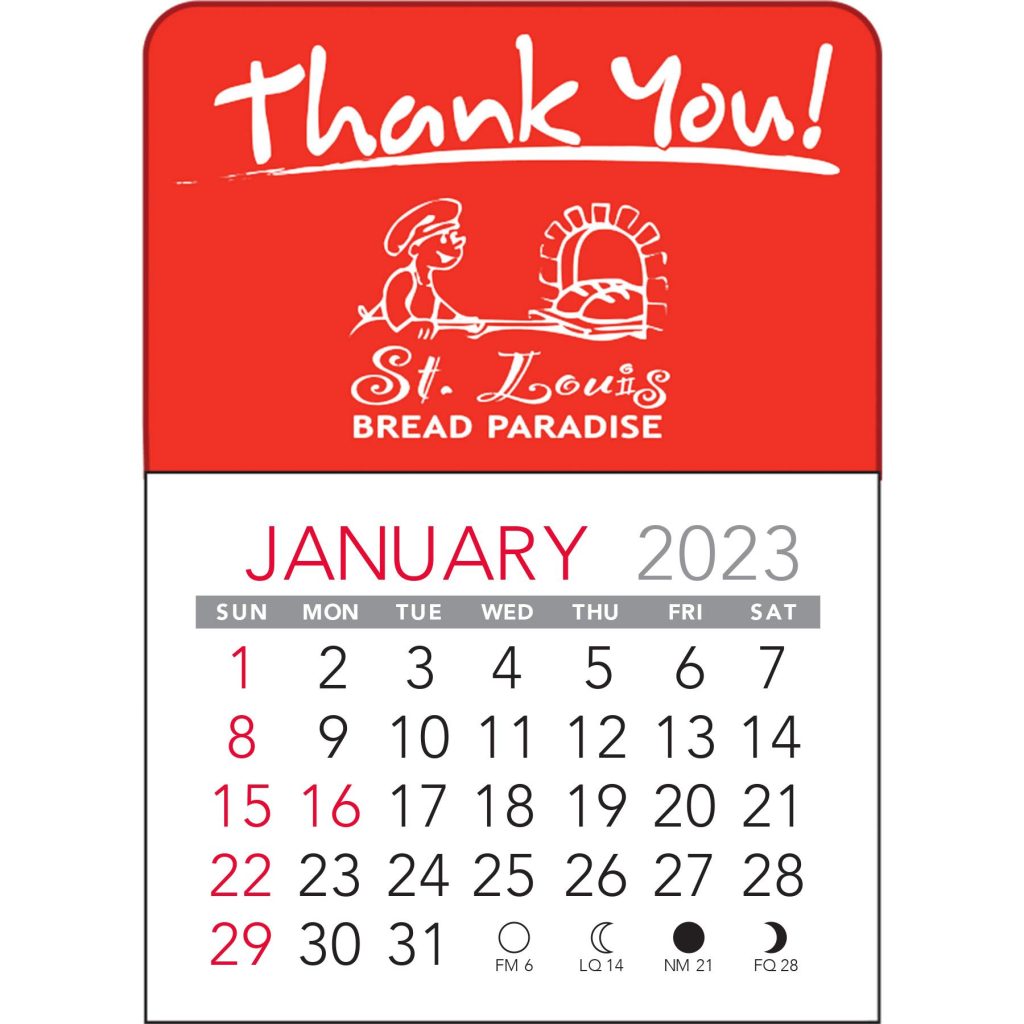 Advertising Thank You Vinyl Adhesive Calendars - Promotional Pens Singapore - Gifts VV Available in 5 awesome item colors 客製 - Promotional Pens Singapore - Gifts VV Red Thank You Vinyl Adhesive Calendar