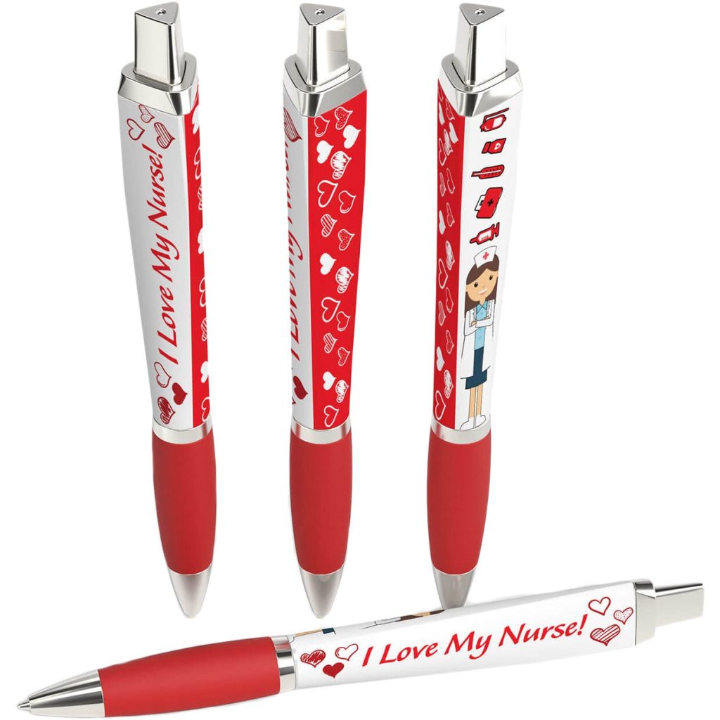 Printed The Click Performance Pens - Promotional Pens Singapore - Gifts VV Free Shipping 客製 - Promotional Pens Singapore - Gifts VV White / Silver / Red The Click Performance Pen