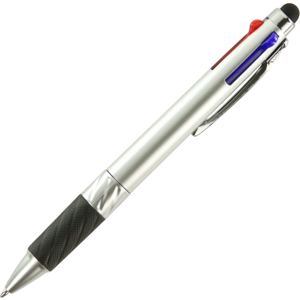 Customized Fab Multi Ink Pen Stylus - Promotional Pens Singapore - Gifts VV Your design screen printed 客製 - Promotional Pens Singapore - Gifts VV Silver Fab Multi Ink Pen Stylus