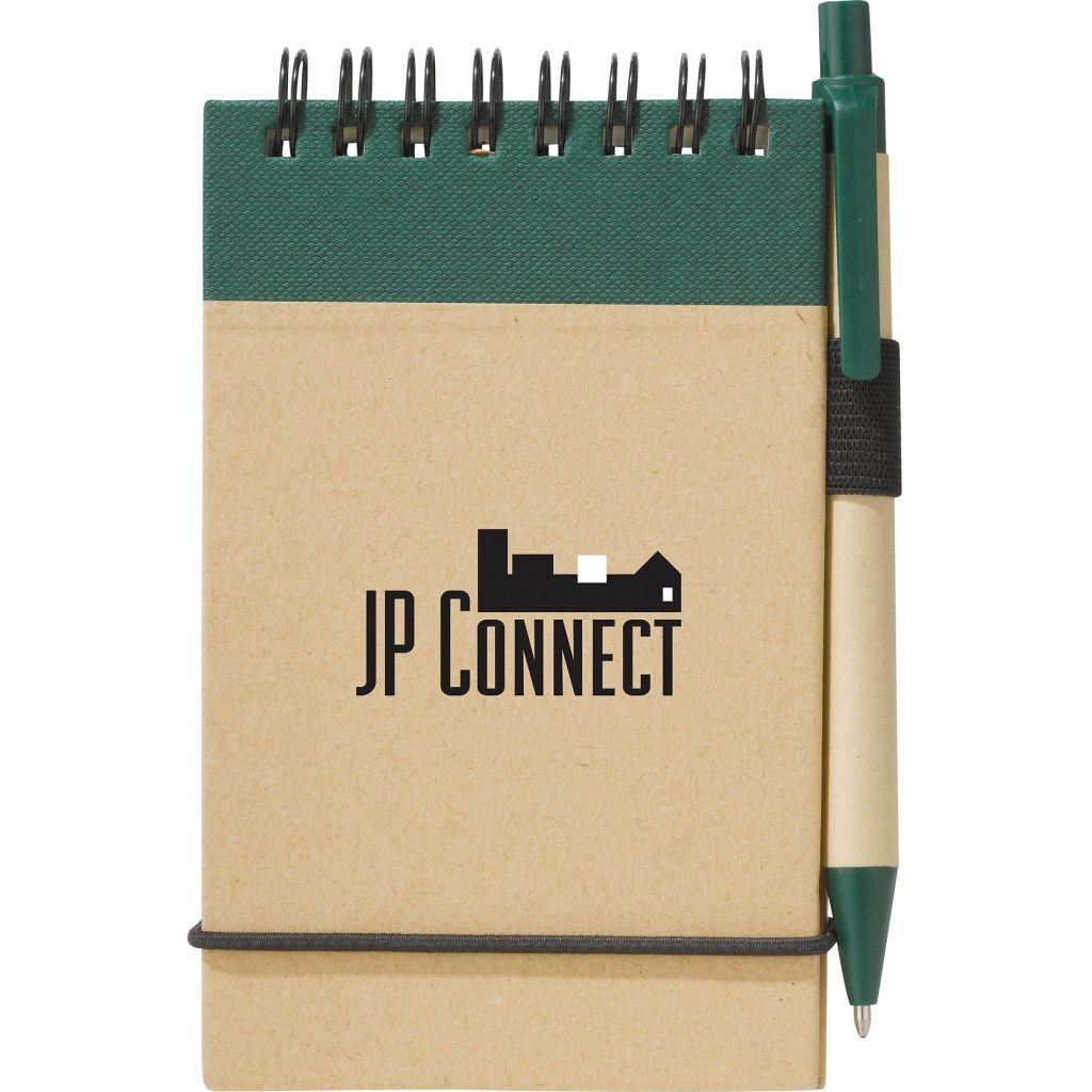 Promotional Recycled Notes and Pens - Promotional Pens Singapore - Gifts VV Available in 5 exciting item colors 客製 - Promotional Pens Singapore - Gifts VV Natural with Green Trim Recycled Jotter and Pen