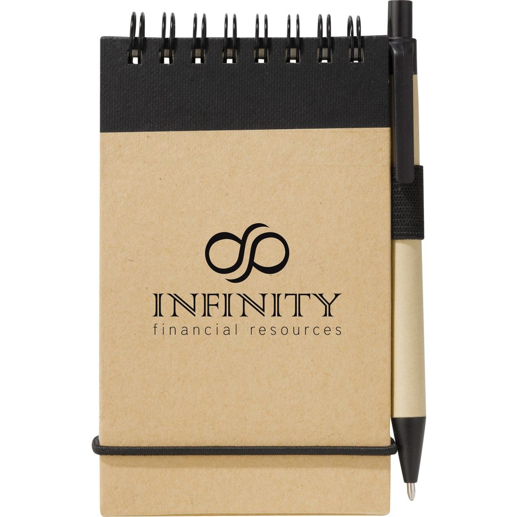Promotional Recycled Notes and Pens - Promotional Pens Singapore - Gifts VV Available in 5 exciting item colors 客製 - Promotional Pens Singapore - Gifts VV Natural with Black Trim Recycled Jotter and Pen